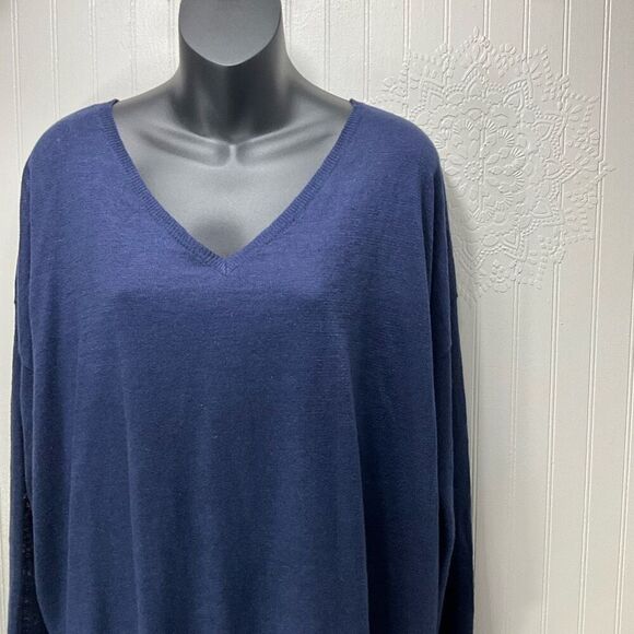 POLO RALPH LAUREN 100% Linen Long Sleeve V-Neck Sweater - Picture 2 of 5